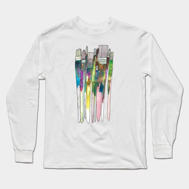 Paint brushes Long Sleeve T-Shirt by jenblove